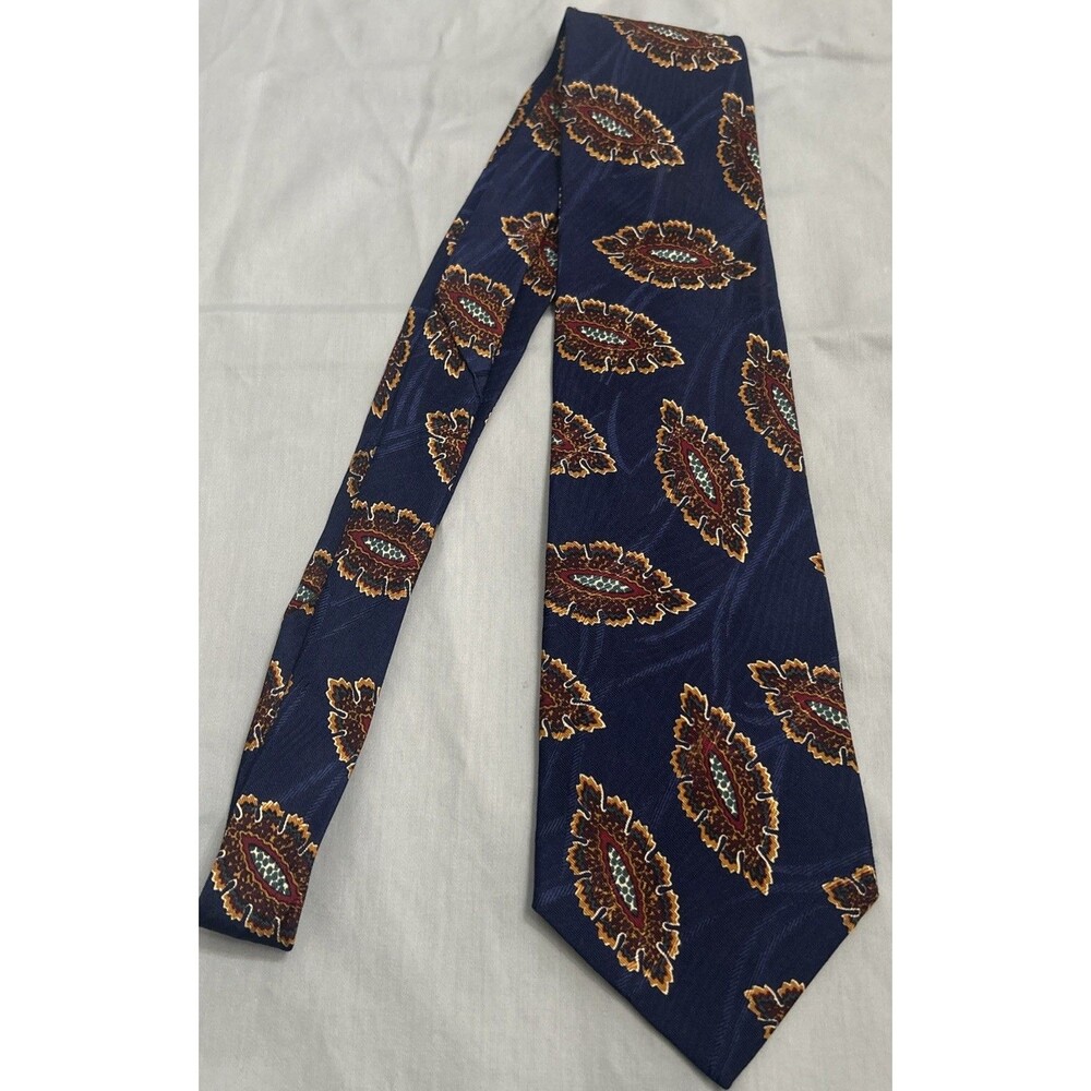 Chaps Ralph Lauren Silk Tie Blue Maroon 4" Classic Necktie USA